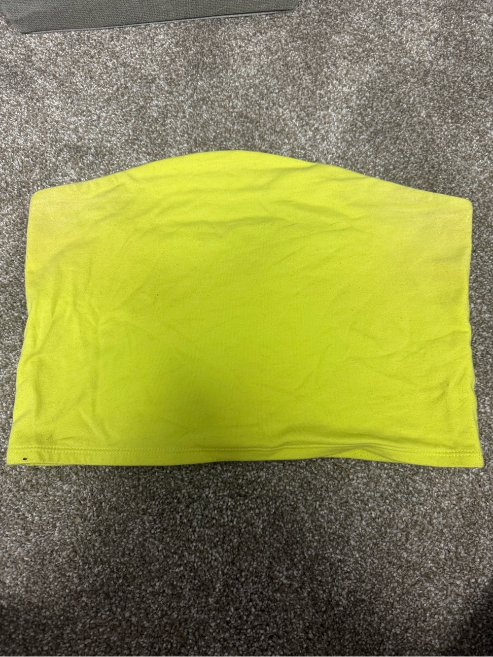 Neon Yellow Strapless Bandeau Top